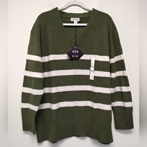 Womens V-neck Sweater Size XXL #385